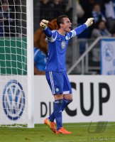 Fussball DFB Pokal Viertelfinale 13/14: JUBEL Torwart Diego Benaglio (VfL Wolfsburg)