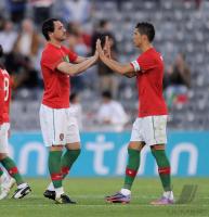 Fussball International:  Hugo Almeida  (Portugal) und Cristiano Ronaldo (Portugal)
