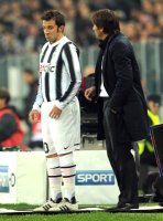 FUSSBALL SERIE A:  Alessandro Del Piero, Trainer Antonio Conte (v. li., Juventus Turin)