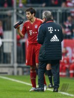 Fussball 1. Bundesliga, Saison 2012/2013:  Javi , Javier Martinez und Trainer Jupp Heynckes (FC Bayern Muenchen)