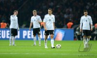 Fussball International WM Qualifikation 2014:  Enttaeuschung von Bastian Schweinsteiger, Toni Kroos, Miroslav Klose und Mesut Oezil (v.li., Deutschland)