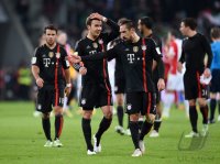 Fussball 1. Bundesliga Saison 14/15: Franck Ribery (FC Bayern Muenchen) und Mario Goetze (FC Bayern Muenchen)