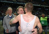 Fussball, 1. Bundesliga  Saison 2014/2015 Relegation: JUBEL Hamburger SV