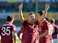 FUSSBALL SERIE A 2013/2014: JUBEL Francesco Totti (AS Rom)