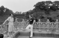Fussball Beckenbauer (Cosmos New York) im Garten des Kaiserpalast von Tokio