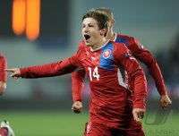 Fussball Nationalmannschaft : JUBEL nach dem TOR zum 1:0  Vaclav Pilar (Tschechische Republik)