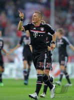 Fussball CHL  Saison 2011/2012: JUBEL Bastian Schweinsteiger (FC Bayern Muenchen)