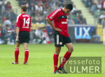 Fussball Bundesliga: Leverkusen - Bochum, enttaeuschte Leverkusener