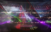 Fussball 1. Bundesliga Saison 14/15: Laser Show in der Allianz Arena