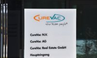 Firmenschild der CureVac AG in Tuebingen