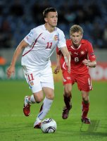 Fussball U21-EURO 2011 Halbfinale:  Tomas Pekhart (li, Tschechische Republik) gegen Fabian Lustenberger (re, Schweiz)