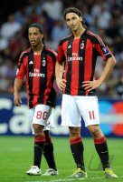 Fussball Champions League  Saison 2010/2011:  Ronaldinho, Zlatan Ibrahimovic (v. li., AC Mailand) , ENTT&acirc;&not;USCHT, ENTTAEUSCHT, ENTTAEUSCHUNG, ENTT&acirc;&not;USCHUNG, FRUST, FR
