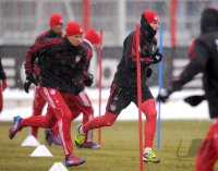 Fussball 1. Bundesliga: Anatoliy Tymoshchuk  (li,) mit Arjen Robben (FC Bayern Muenchen)