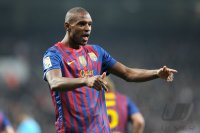 FUSSBALL International  COPA DEL REY  11/12: JUBEL nach dem TOR zum 1:2 durch Eric Abidal (Barca)