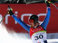 Olympische Spiele 2006 Turin - Abfahrt Herren Jubel Deneriaz