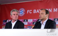 Fussball 1. Bundesliga: Trainer Jupp Heynckes, Sportdirektor Christian Nerlinger (v. li., FC Bayern Muenchen)