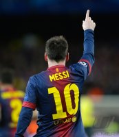 FUSSBALL INTERNATIONAL CHL ACHTELFINALE 12/13: JUBEL Lionel Messi (Barca)
