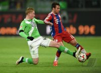 Fussball, 1. Bundesliga  Saison 2014/2015: VfL Wolfsburg - FC Bayern Muenchen
