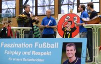 Hallenfussball Stadtpokal Tuebingen; Talkrunde mit DFB Schiedsrichter Kircher und Schaal