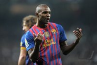 FUSSBALL International  COPA DEL REY  11/12: JUBEL nach dem TOR zum 1:2 durch Eric Abidal (Barca)
