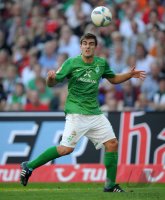 Fussball 1. Bundesliga, Saison 2011/2012: Werder Bremen, PAPASTATHOPOULOS am Ball