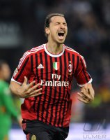 FUSSBALL SERIE A:  JUBEL Zlatan Ibrahimovic (AC Mailand)