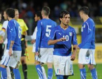 Fussball International  U 20 Laenderspiel:  Enttaeuschung Karim Laribi (Italien)