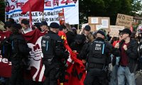 Gegendemo zum Streitgespraech OB Palmer und AfD Landesvorsitzender Frohnmaier in Tuebingen