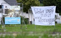 Werbeplakat Impfaktion in Rottenburg - Weiler (Kreis Tuebingen)