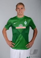 Fussball 1. Bundesliga, Saison 2012/2013, Werder Bremen: Nils Petersen im exklusiven Pressefoto ULMER Fotoshooting