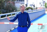 Eroeffnung Radbruecke Tuebingen; Tuebingens Oberbuergermeister Boris Palmer (Die Gruenen)