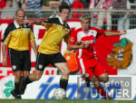 Fussball 2. Bundesliga: Oberhausen - Reutlingen, Zweikampf