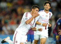 Fussball Champions League  Saison 2011/2012:  JUBEL nach dem Tor Thiago Silva (AC Mailand)