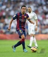 Fussball Primera Division El Clasico 14/15: Xavi Hernandez (Barca)