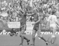 Fussball 1. Bundesliga Bayern-Braunschweig: Rummenigge, Hoeness