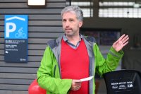 Oberbuergermeister Palmer nimmt die Radgarage am Tuebinger Hauptbahnhof in Betrieb