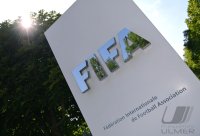 Schriftzug des Home of FIFA in Zuerich