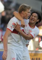 Fussball 1. Bundesliga  Saison 2011/2012 : JUBEL  Pavel Pogrebnyak (VfB Stuttgart)