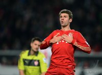 Fussball 1. Bundesliga Saison 12/13:  JUBEL Thomas Mueller (FC Bayern Muenchen)