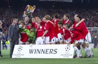 Fussball Champions League Finale 1999:  JUBEL Manchester United FC