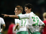 Fussball DFB-Pokal: Bremen - Leverkusen, JUBEL VALDEZ