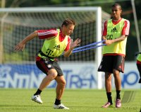 Fussball 1. Bundesliga Saison   2011/2012 : Ivica Olic , Luiz Gustavo (v. li., FC Bayern Muenchen)