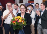 Politik, Bundestagswahl 2021 Wahlparty CDU: Staatsministerin Annette Widmann - Mauz