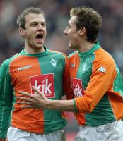 Fussball 1. Bundesliga: Bremen - Bayern, Jubel Bremen n. 2:0