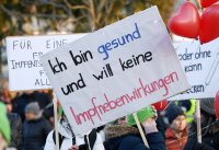 Kundgebung im Tuebinger Anlagenpark: 1200 Menschen demonstrierten gegen die einrichtungsbezogene Impfpflicht