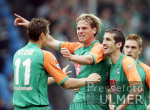 Fussball 1. Bundesliga: Bochum - Bremen, Bremer Jubel n. 0:1