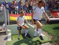 Fussball WM 1986 Mexiko - Deutschland: Rummenigge, Voeller