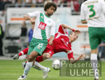 Fussball 1. Bundesliga: Mainz - Bremen, Zweikampf