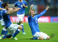Fussball International WM Qualifikation 2014:  Jubel mit Pablo Osvaldo und Daniele De Rossi  (v. li., Italien)