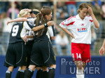 Fussball Uefa-Cup Frauen: Frankfurt - UMEA, Jubel und enttaeuschung